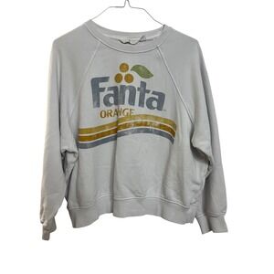 H M Fanta Orange Graphic Sweatshirt Pullover Light Gray Size M